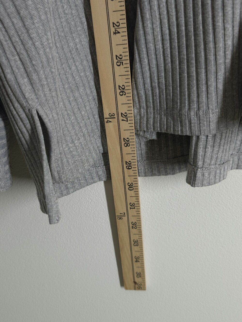 Calvin Klein Light Gray Ribbed Button-Front Shirt with Drawstring - Picture 6 of 6